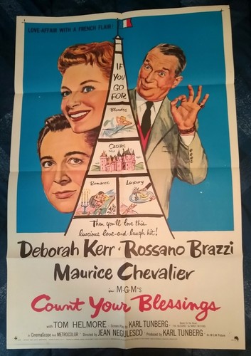 Count Your Blessings 1959 Vintage 1-Sheet Poster Deborah Kerr Maurice Chevalier