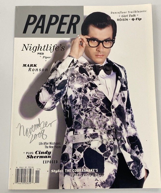 Paper Magazine November 2008 - Mark Ronson, Cindy Sherman, Girl talk, Q-tip