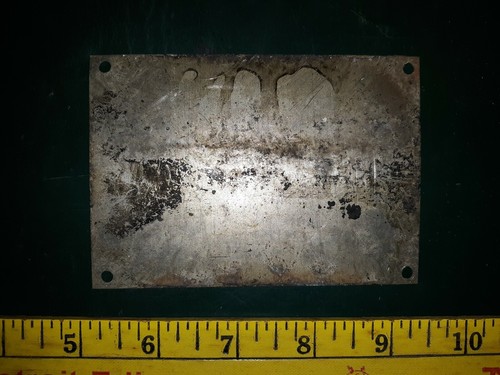 "PLACA DE IDENTIFICACIÓN ANTIGUA 20 CC56: GENERAL ELÉCTRICO ""INTERRUPTOR REVESTIDO DE METAL", 4-1/4"" X 3", FC - Imagen 3 de 3