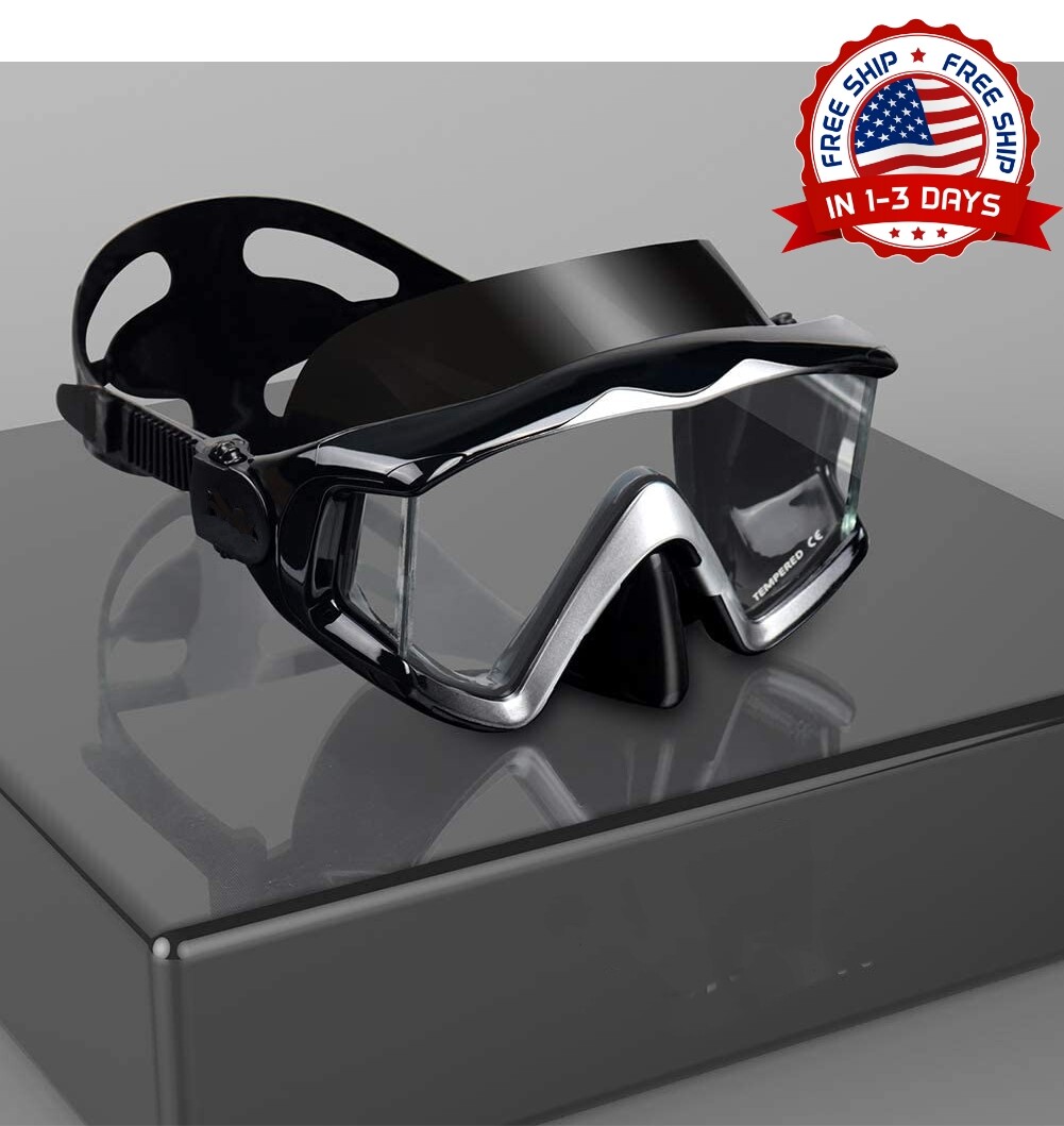 Máscara buceo profesional Panorámica Amplia vista antiniebla Snorkel adultos NUEVO
