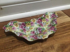 Vintage ROYAL CROWN "Avon Chintz" 55/1209 Scalloped Crescent-Shaped BONE DISH 