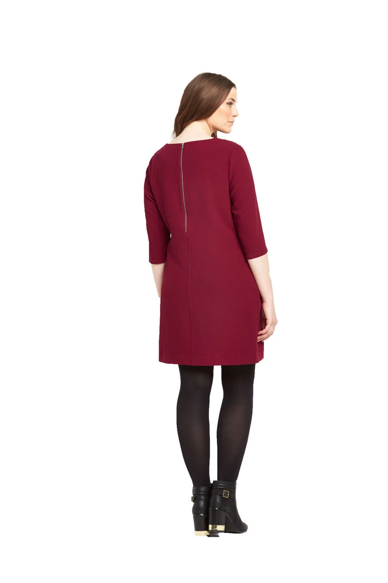 Dark red cheap shift dress