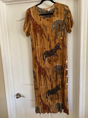Chicos Womens Maxi Dress Size S Brown Jungle Animals Short Sleeve | eBay Chicos Womens Maxi Dress Size S Brown Jungle Animals Short Sleeve | eBay