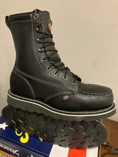 Thorogood American Union Made in USA Black Wedge Safety Toe Work Boots 804-6208