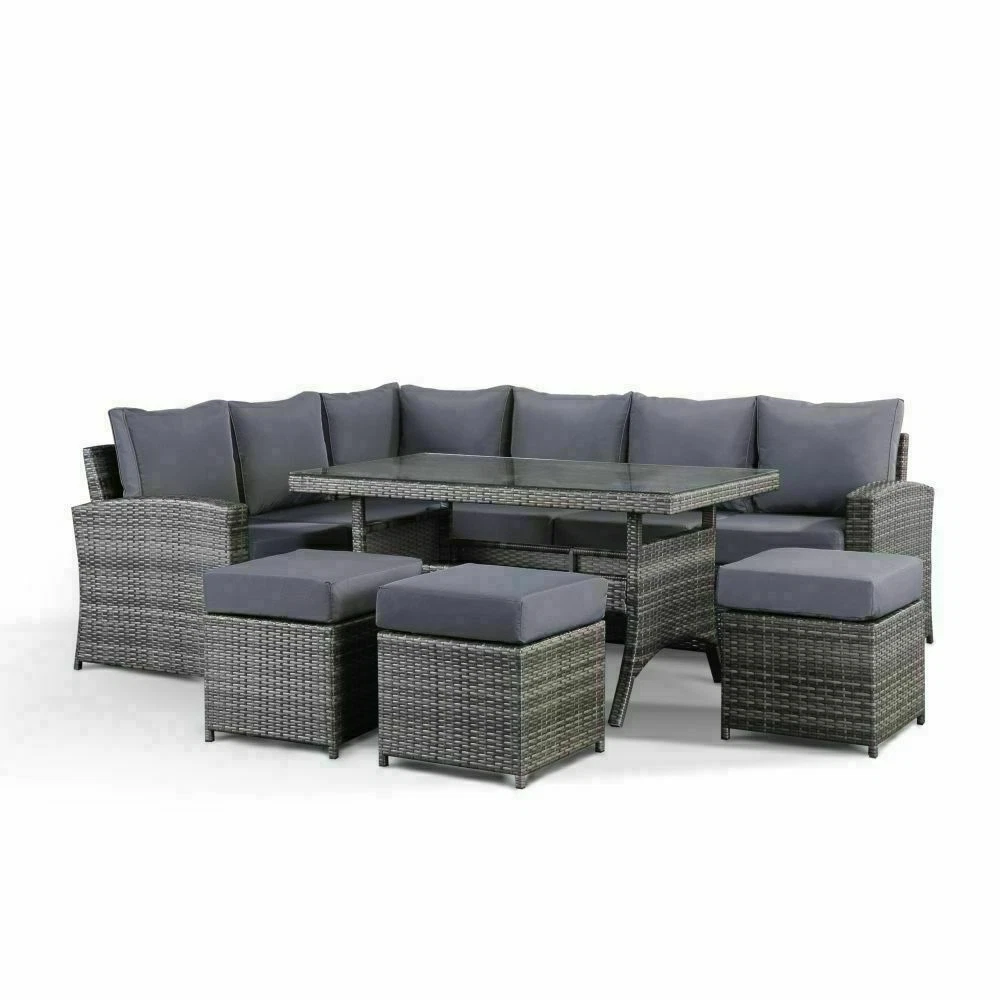 9 Seater Rattan Corner Garden Sofa Dining Set Furniture Matttroy
