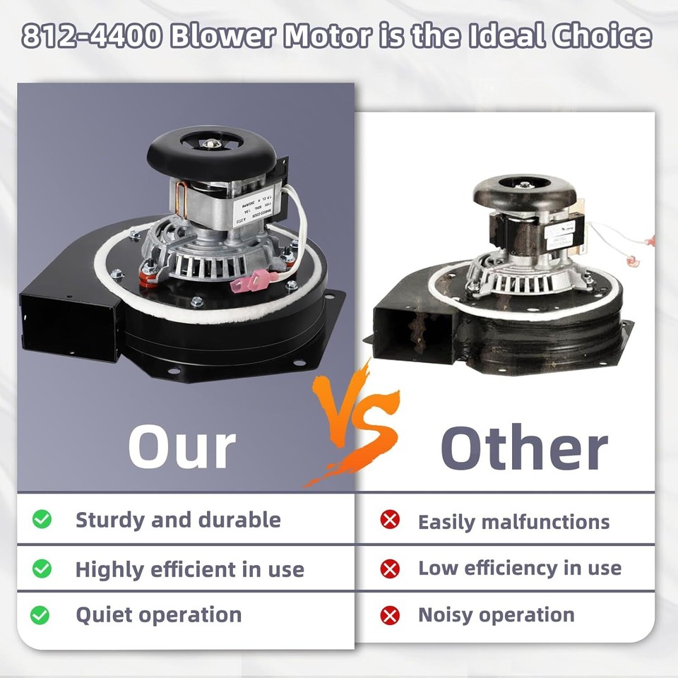 8124400 Exhaust Blower Fan for QuadraFire Santa Fe, Castile, Pelpro