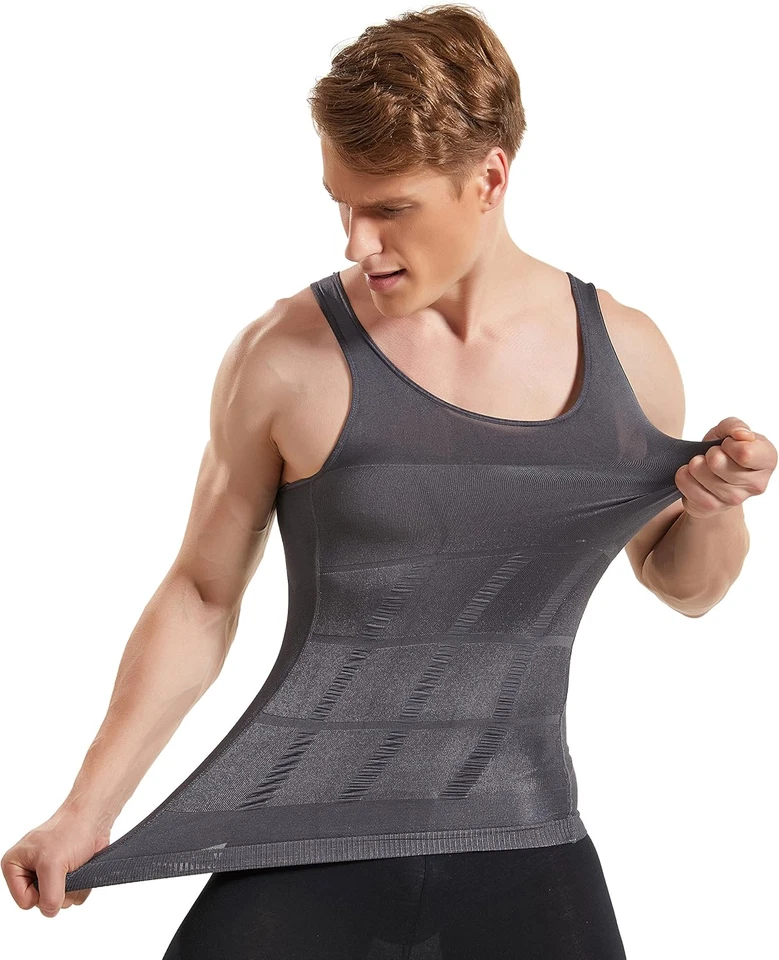 Canotta Contenitiva Uomo Canottiera Compressione Modellante Maglietta Intimo Mag - Immagine 3 di 4