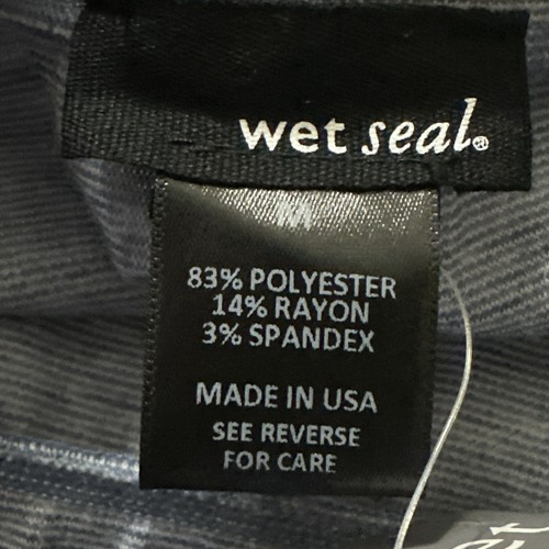 Wet Seal Mini Skirt Women’s Medium Blue Elastic Waist NEW 16" Lightweight - Picture 5 of 5
