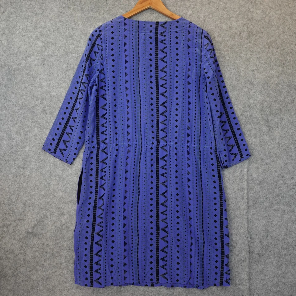 超大钴蓝色丝绸连衣裙中号休闲派对阿兹特克民族职业 TIBI — 第 2/4 张图片