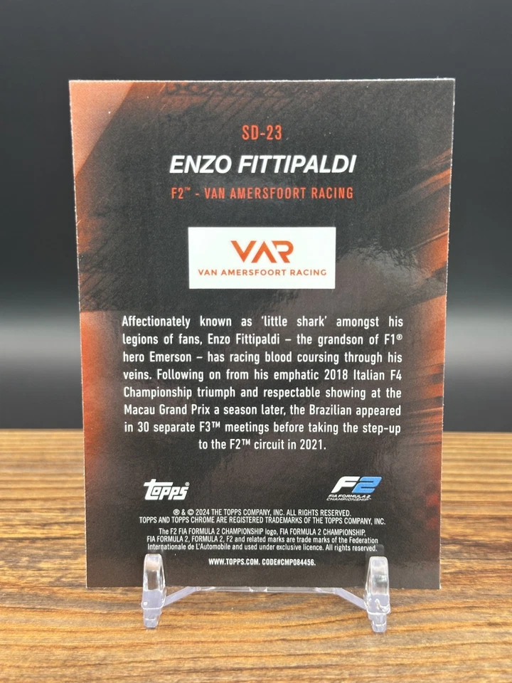 2024 Topps Chrome Formula 1 F1 SD-23 - SPEED DEMONS GREEN /99 Enzo Fittipaldi F2 - Image 2 of 2