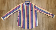 Ralph Lauren Striped Color Button Up Long Sleeve Men's Large Shirt Polo