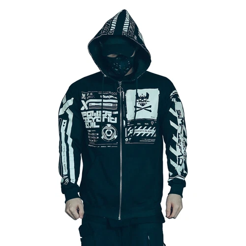 Niepce Men's Cyber Explosion Techwear Jacket Streetwear Cotton Coat video thumbnail