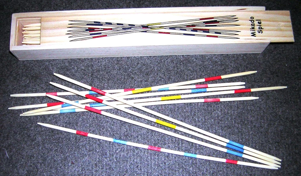 Pick Up Sticks Game. Pack of Three. Large. Wooden Box. - Image 2 of 3