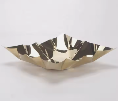 Elegant Geometric Gold Serving Bowl Tray - Picture 2 of 2