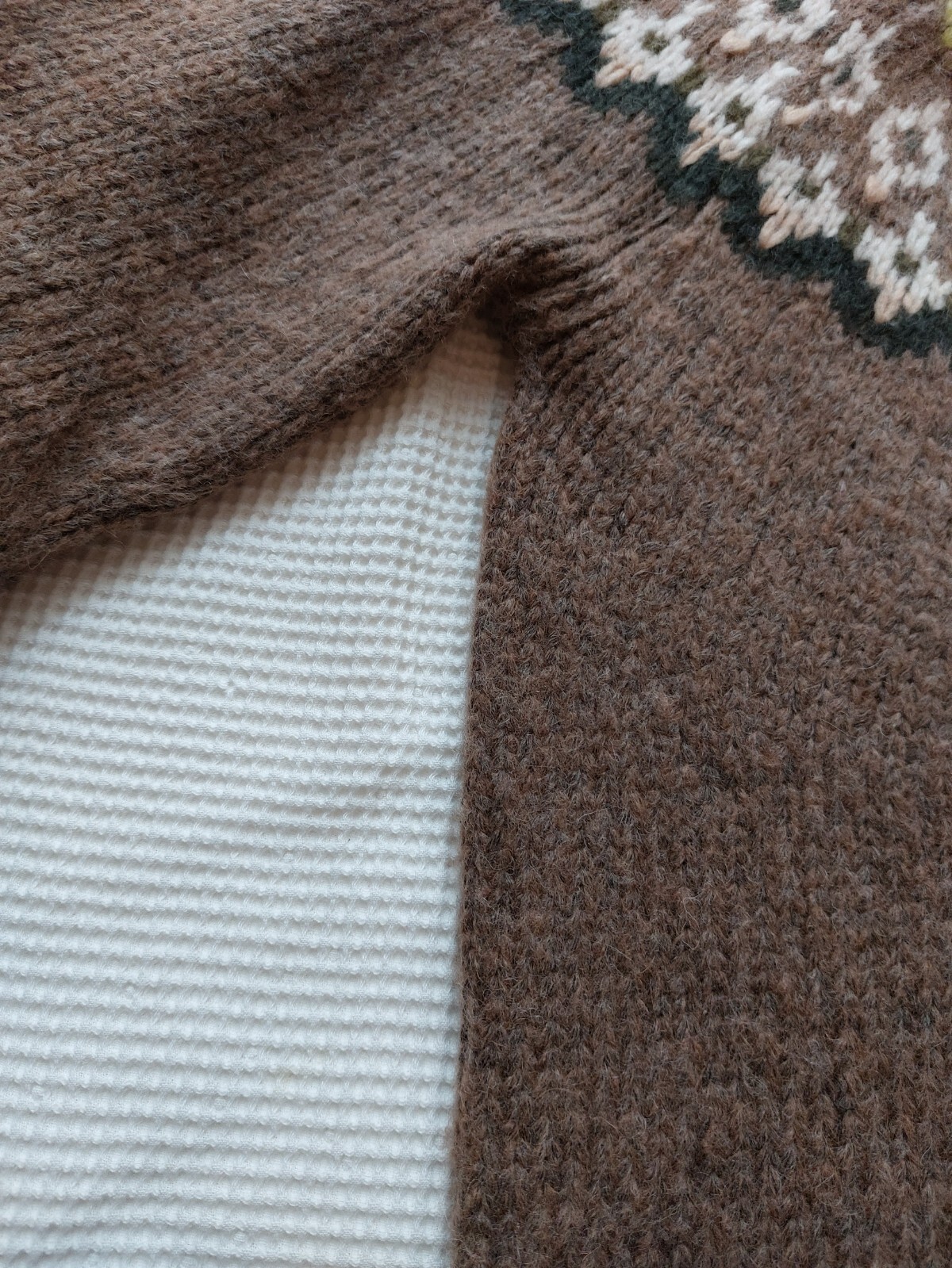 TOAST Lofty Jacquard Fairisle Yoke Sweater Size M Fawn Jumper eBay