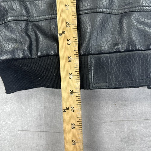 vintage clevland browns leather bomber flight jacket mens large black nfl - Picture 15 of 16