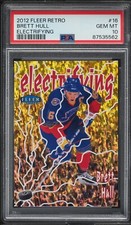 2012 UD Fleer Retro Brett Hull Electrifying Refractor Psa 10 Gem MT Blues HOF