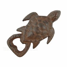 Cast Iron Sea Turtle Handheld Beer Soda Bottle Opener Rustic Nautical Bar Decor