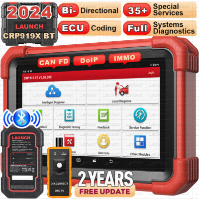LAUNCH X431 CRP919X BT Auto Car Diagnostic Scanner All System CANFD Key Coding