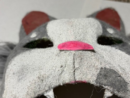 Handmade Grey Cat Therian Mask for quadrobics - Picture 6 of 6