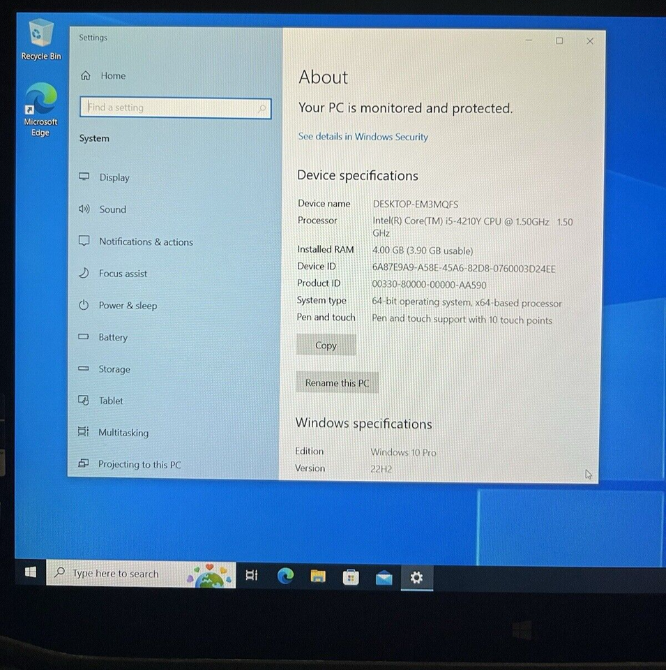 Motion R12R001 Tablet i54210Y 4GB Ram 128GB SSD Win10P WiFi