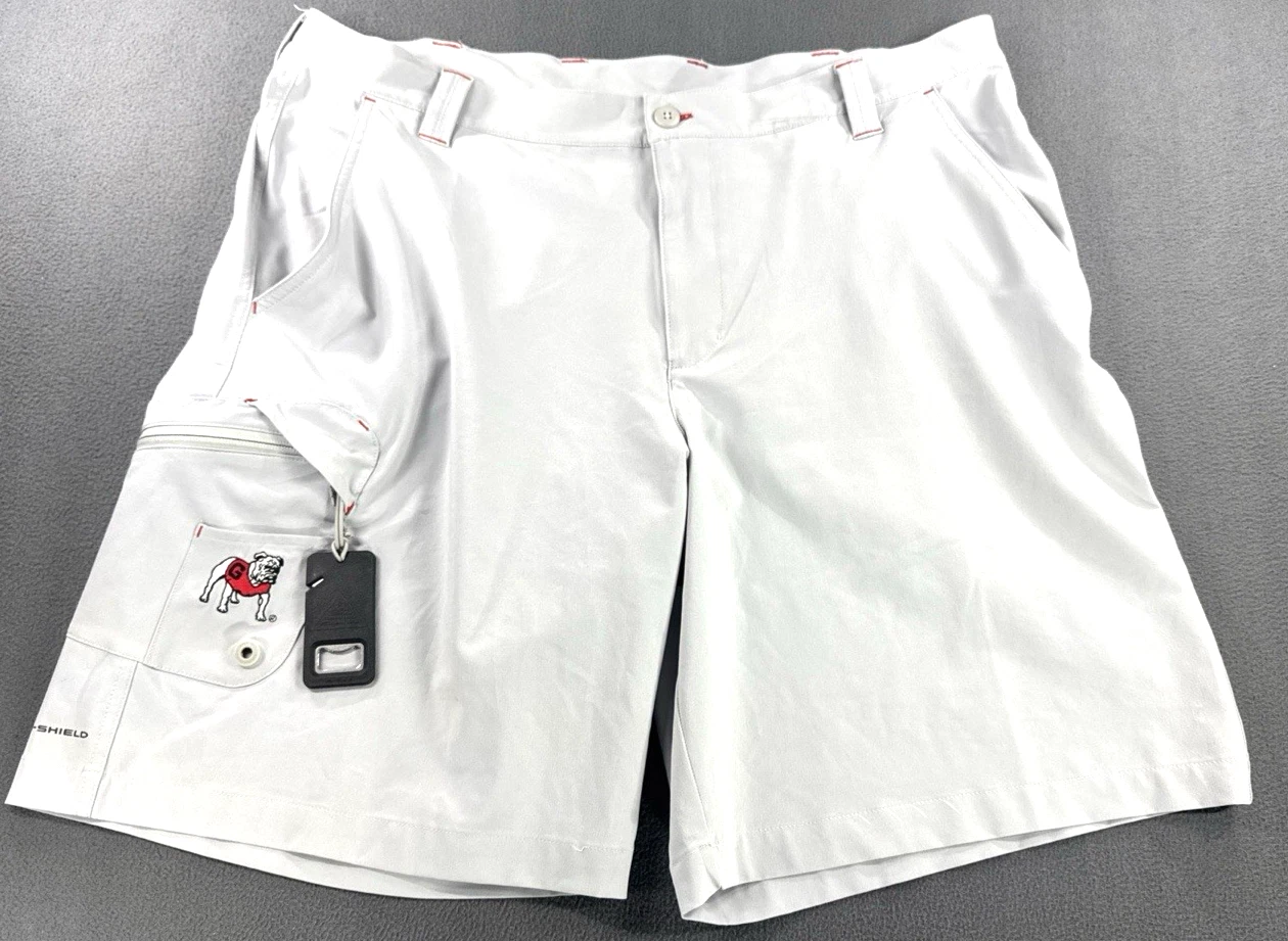 Columbia Georgia Bulldogs Tackle Shorts Mens 40w Gray Omni-Shield