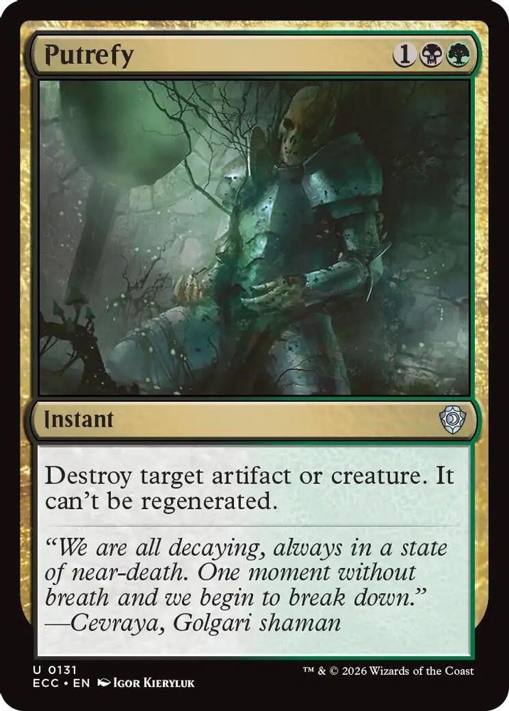 Putrefy 131 Uncommon Commander: Lorwyn Eclipsed Magic: The Gathering Near Mint