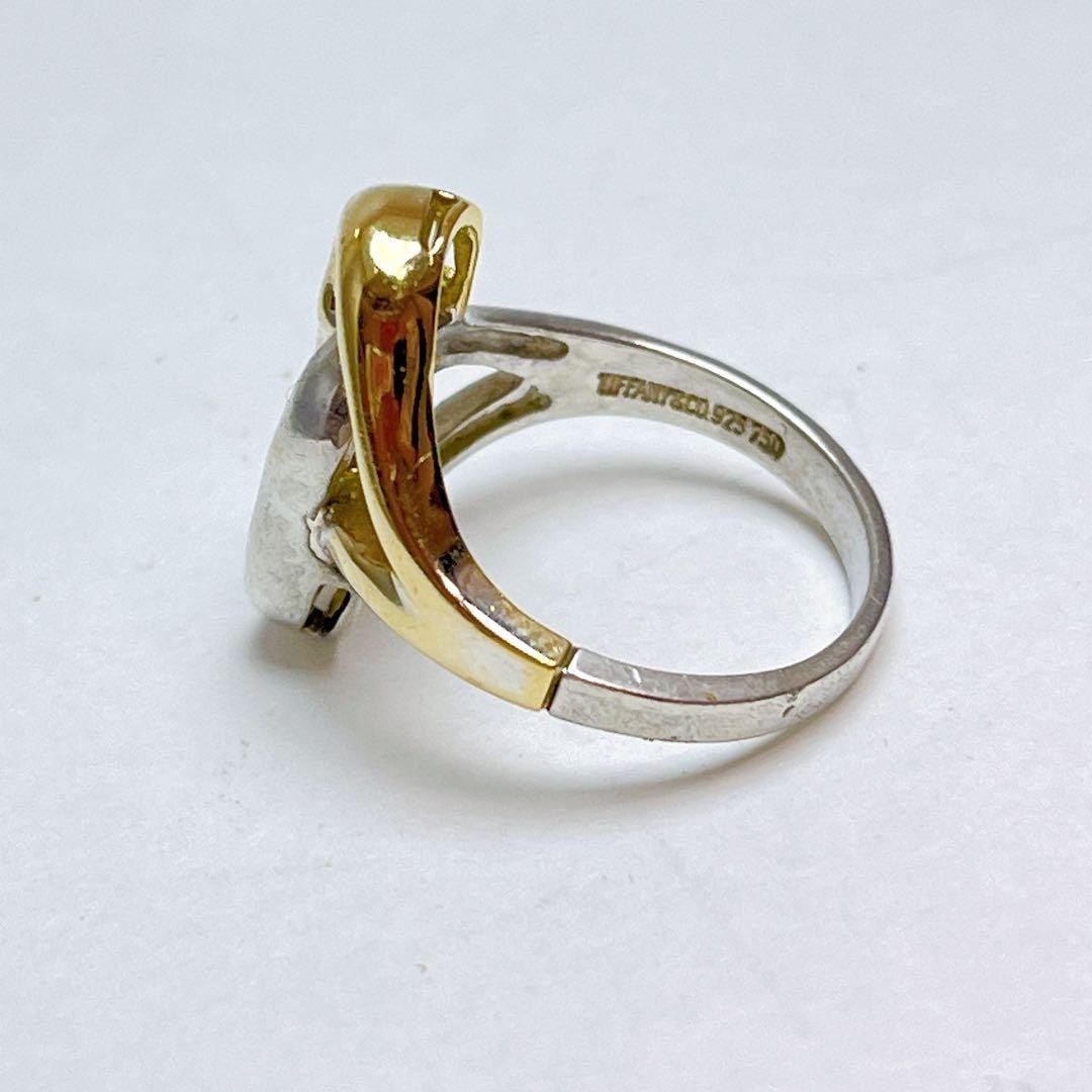 Tiffany & Co Double Heart Ring 925 750 Gold Silver Size 8