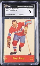 1955-56 Parkhurst #40 Floyd Curry Montreal Canadiens - CGC 5 Ex 