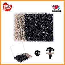 400pcs 12mm Black Plastic Safety Eyes for Crafts - Perfect for DIY Projects