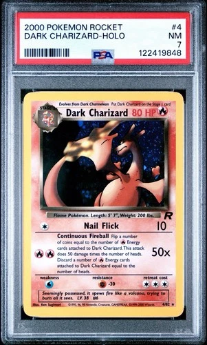Pokemon 2000 Dark Charizard 4/82 Holo Team Rocket PSA 7