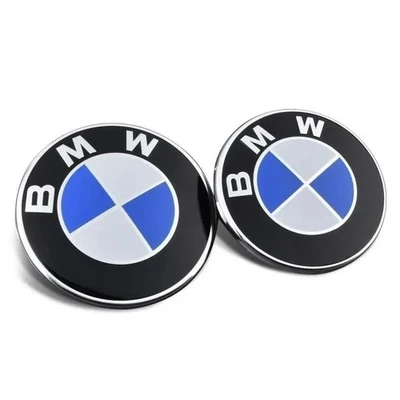 STEMMA COFANO PORTELLONE LOGO ORIGINALE EMBLEMA PER BMW LOGO FREGIO 82MM 74MM - Bild 1 von 4