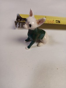 2 Shadowbox Dog Figurine Vintage Ceramic Porcelain