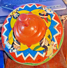 Ohio Art Vintage Tin Spinning Top Little Indian Boys Graphics
