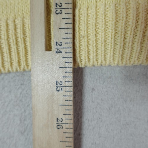 Cardigan maglione vintage Susan Bristol donna XL giallo floreale nastro perline anni 90 - Foto 15 di 17