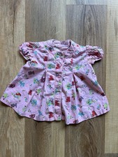 Vintage Pink Easter Bunny Baby Doll Dress with Ruffles Size 3 Month Girl Spring