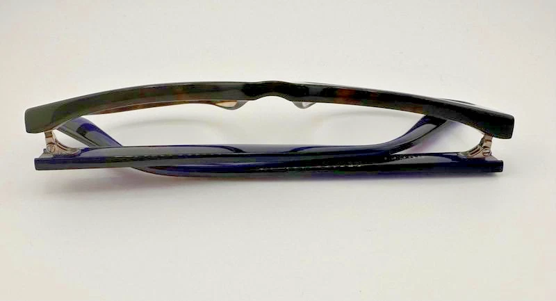 Armações de óculos de acetato Gucci autênticas marrom tartaruga / vermelho / azul 52-20-145 - Imagem 3 de 4