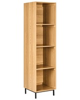 Lamellen Flurgarderobe Holzoptik Hellbraun 4 FäCher Schmal 175 Cm Hoch Leandro