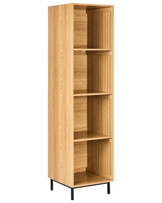 Lamellen Flurgarderobe Holzoptik hellbraun 4 Fächer schmal 175 cm hoch Leandro