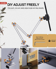 Aluminum Alloy Tablet Stand for Desk, 360  Adjustable iPad Arm Mount Gray