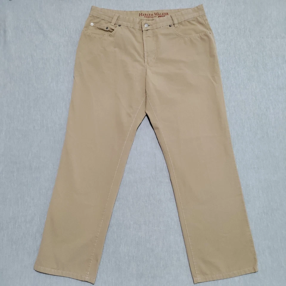 Pantalones de mezclilla para hombre Joker talla 38x30 Harlem Walker caqui doble montura cosidos Foto 2 de 4