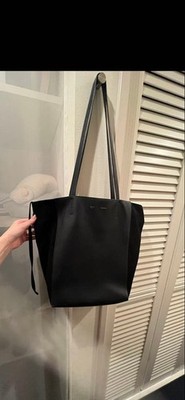 CELINE Cabas Phantom Tote Bag Dark Navy Leather Suede Handbag Authentic