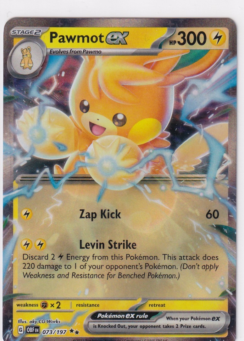 Pawmot ex #73 Pokemon Obsidian Flames NM