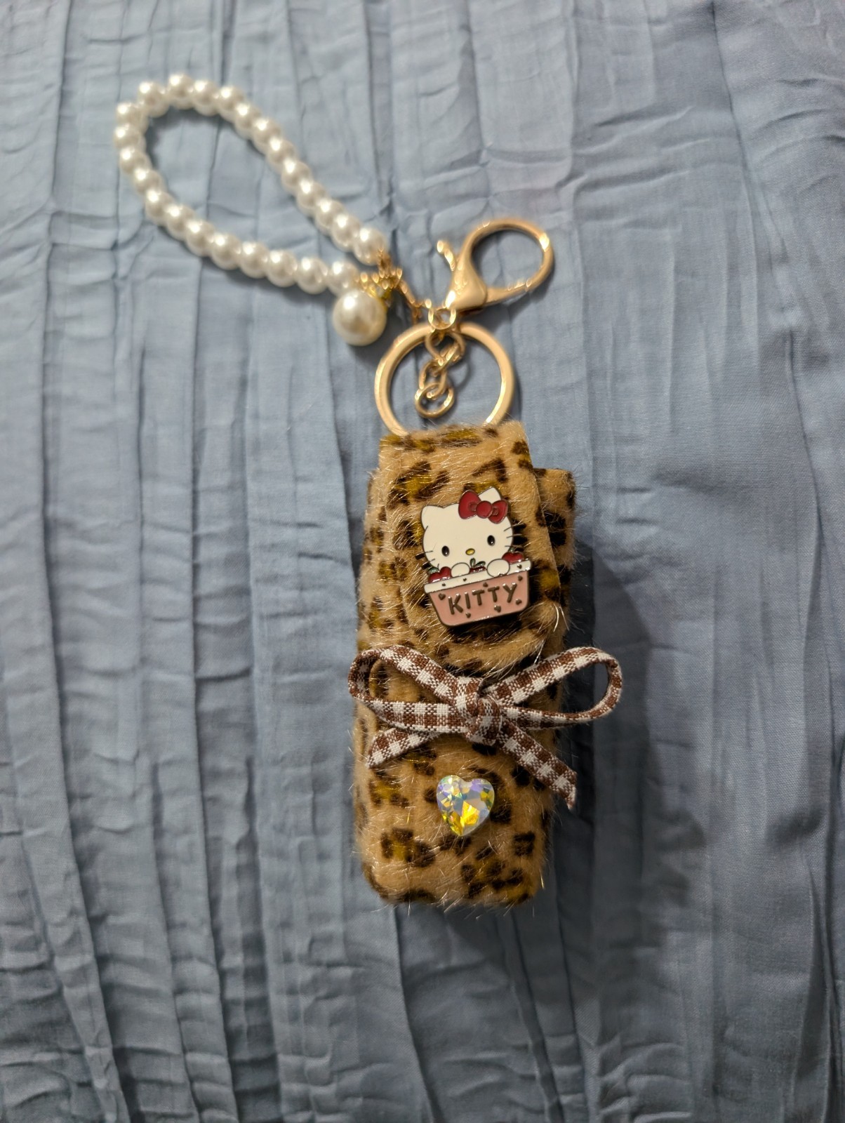 Cute Brown Animal Print Bag Charm