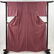 JAPANESE KIMONO FINE PATTERN RED PURPLE 161cm 5 ft 3 in PURE SILK B1352
