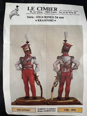 Le Cimier 54mm Napoleonic Polish General Krasinski figure kit