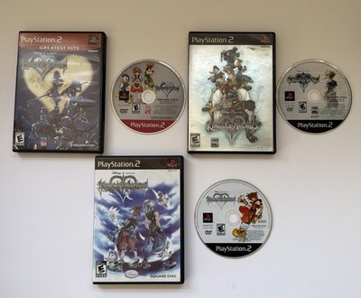 Kingdom Hearts Re: Chain of Memories + Kingdom Hearts I & II Lot PS2 Tested
