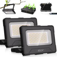 LED Baustrahler 100W 12000Mah Akku 4 Lichtmodi Tragbar Solar USB FüR Camping