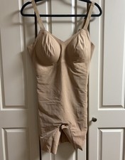 HONEYLOVE Mid Thigh Bodysuit / Shape wear women  s 1X Sand/Nude NWT