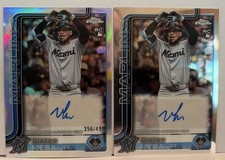 Topps Chrome 2025 Victor Mesa Jr. Auto RC Refractor /499 & BASE AUTO MARLINS